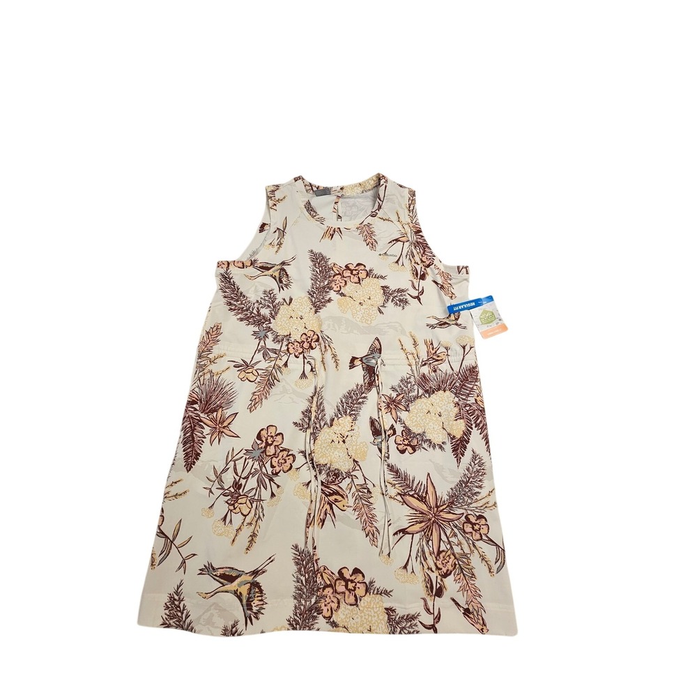 Columbia Bogata Bay Printed Dress Womens XXL White Floral Bird Omni-Shield new